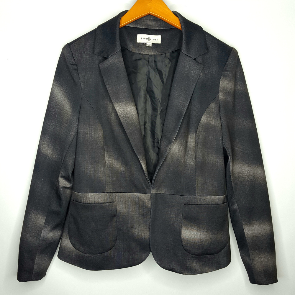 Kate & Rosy Blazer Jacket Sz Large Black & Gray